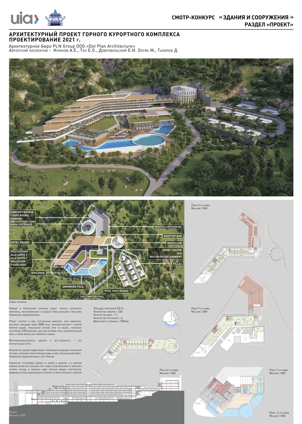 31.Архитектурный проект горного курортного крмплекса, 2021г. Планшет 1., Узбекистан